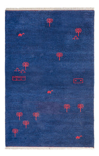 Alfombra Gabbeh - Indus - 180 x 120 cm - azul oscuro