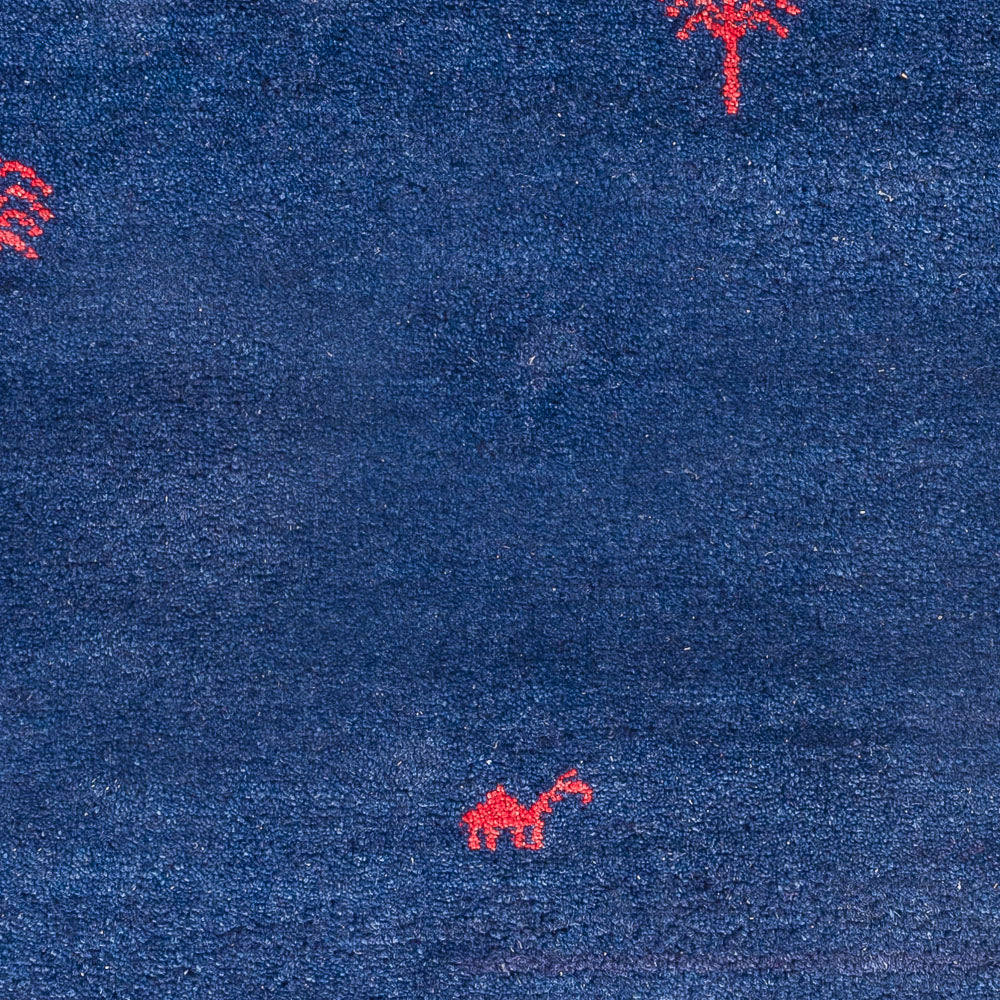 Alfombra Gabbeh - Indus - 180 x 120 cm - azul oscuro