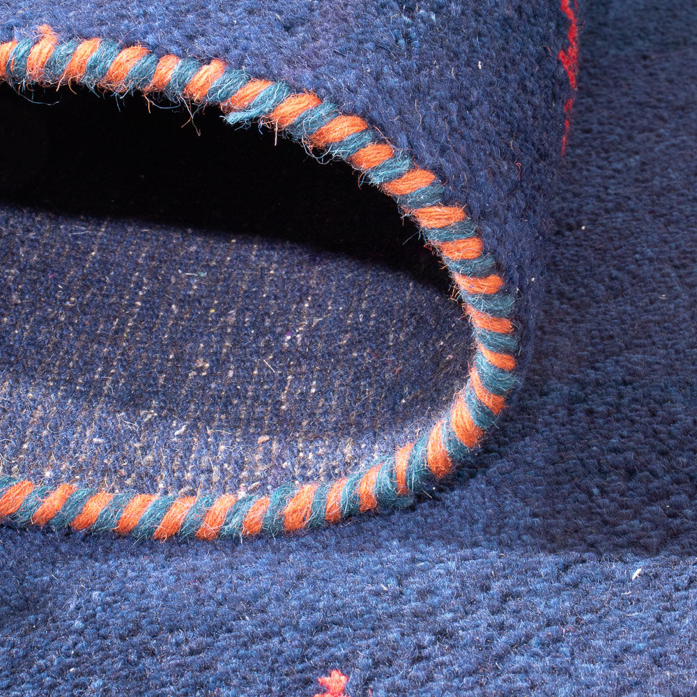 Alfombra Gabbeh - Indus - 180 x 120 cm - azul oscuro