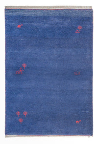 Alfombra Gabbeh - Indus - 180 x 120 cm - azul oscuro