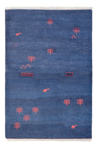 Alfombra Gabbeh - Indus - 180 x 120 cm - azul oscuro