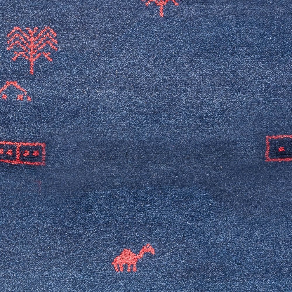 Alfombra Gabbeh - Indus - 180 x 120 cm - azul oscuro