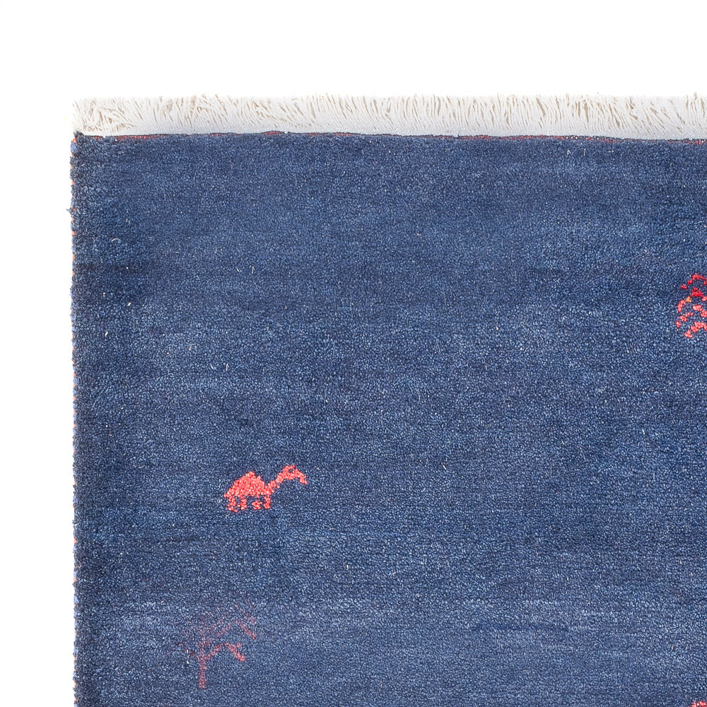 Alfombra Gabbeh - Indus - 180 x 120 cm - azul oscuro