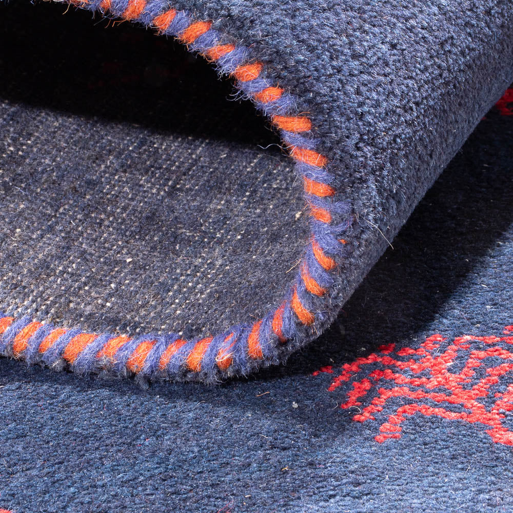 Alfombra Gabbeh - Indus - 180 x 120 cm - azul oscuro