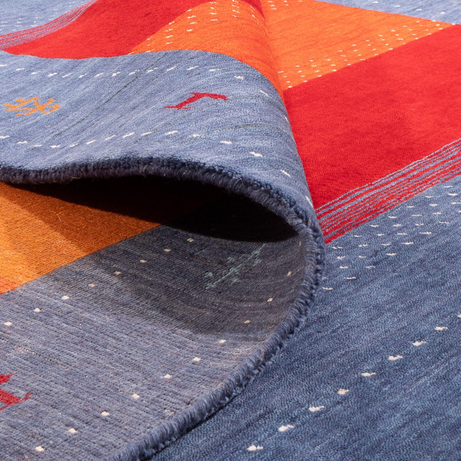 Alfombra Gabbeh - Loribaft Softy - 240 x 170 cm - azul