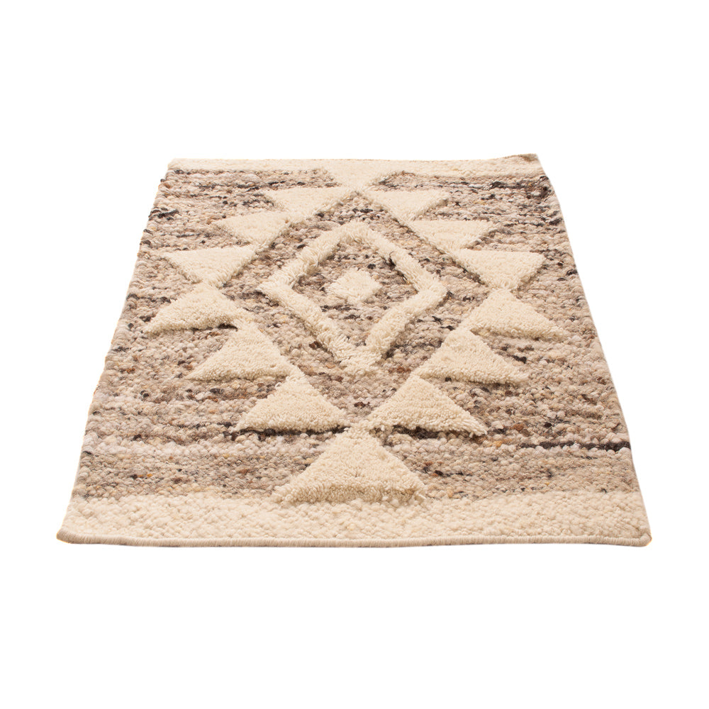 Alfombra de lana - 90 x 60 cm - beige claro