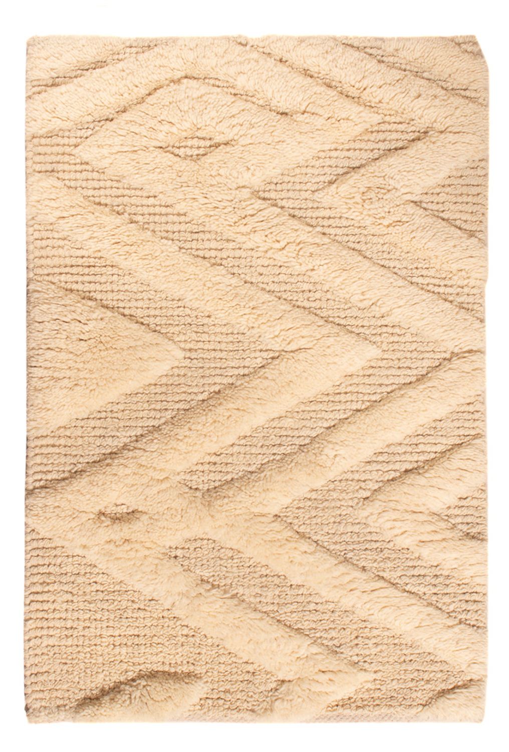 Alfombra de lana - 90 x 60 cm - beige claro