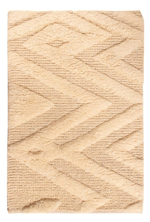 Alfombra de lana - 90 x 60 cm - beige claro