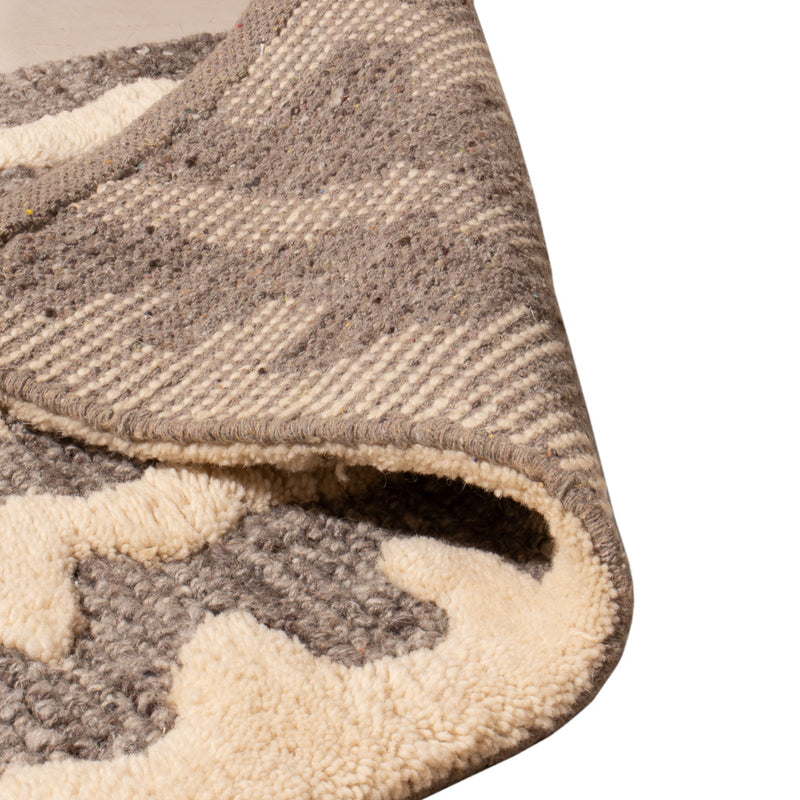 Alfombra de lana - 90 x 60 cm - beige
