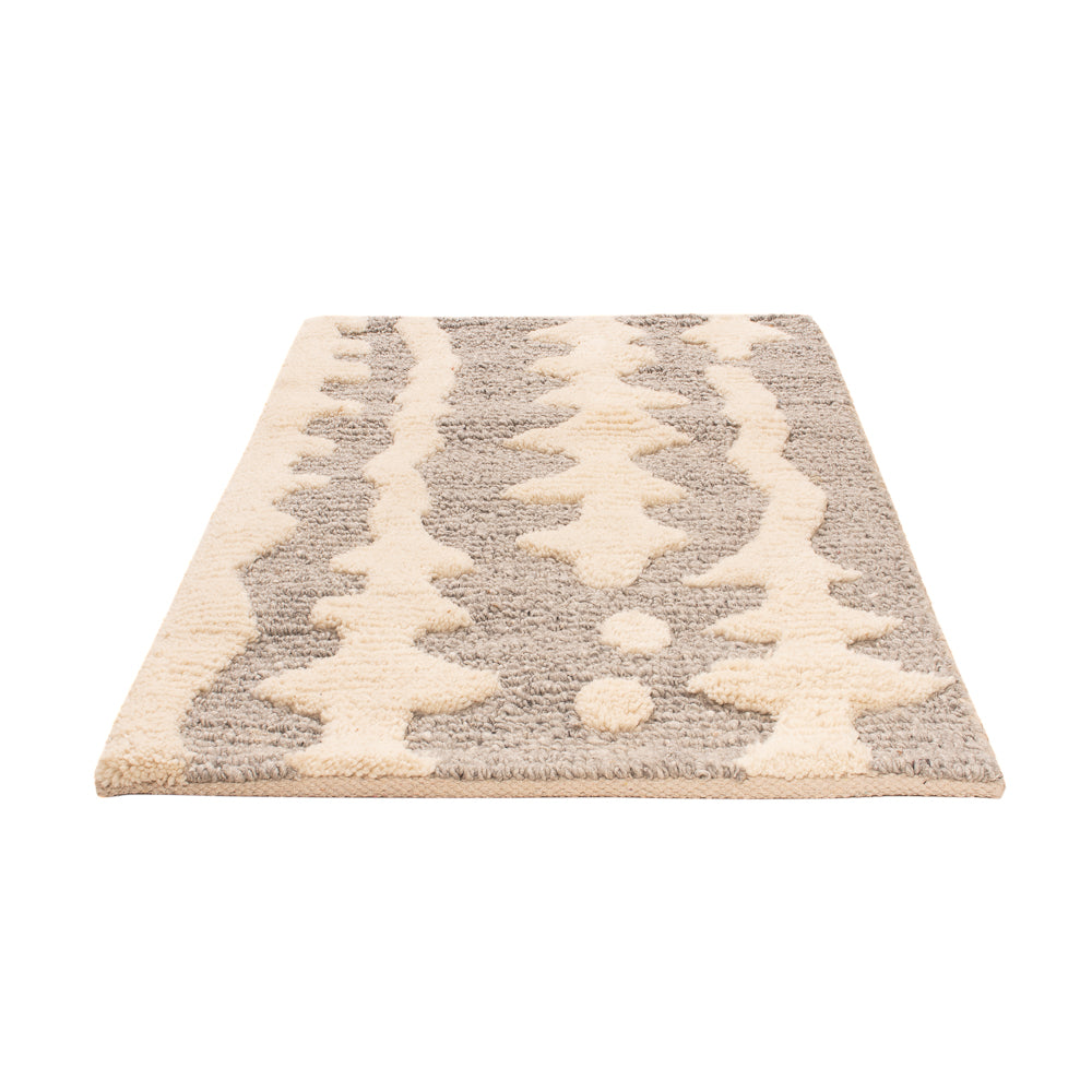 Alfombra de lana - 90 x 60 cm - beige