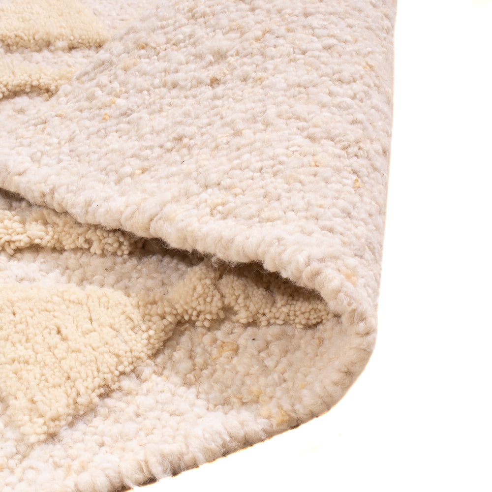 Alfombra de lana - 90 x 60 cm - beige