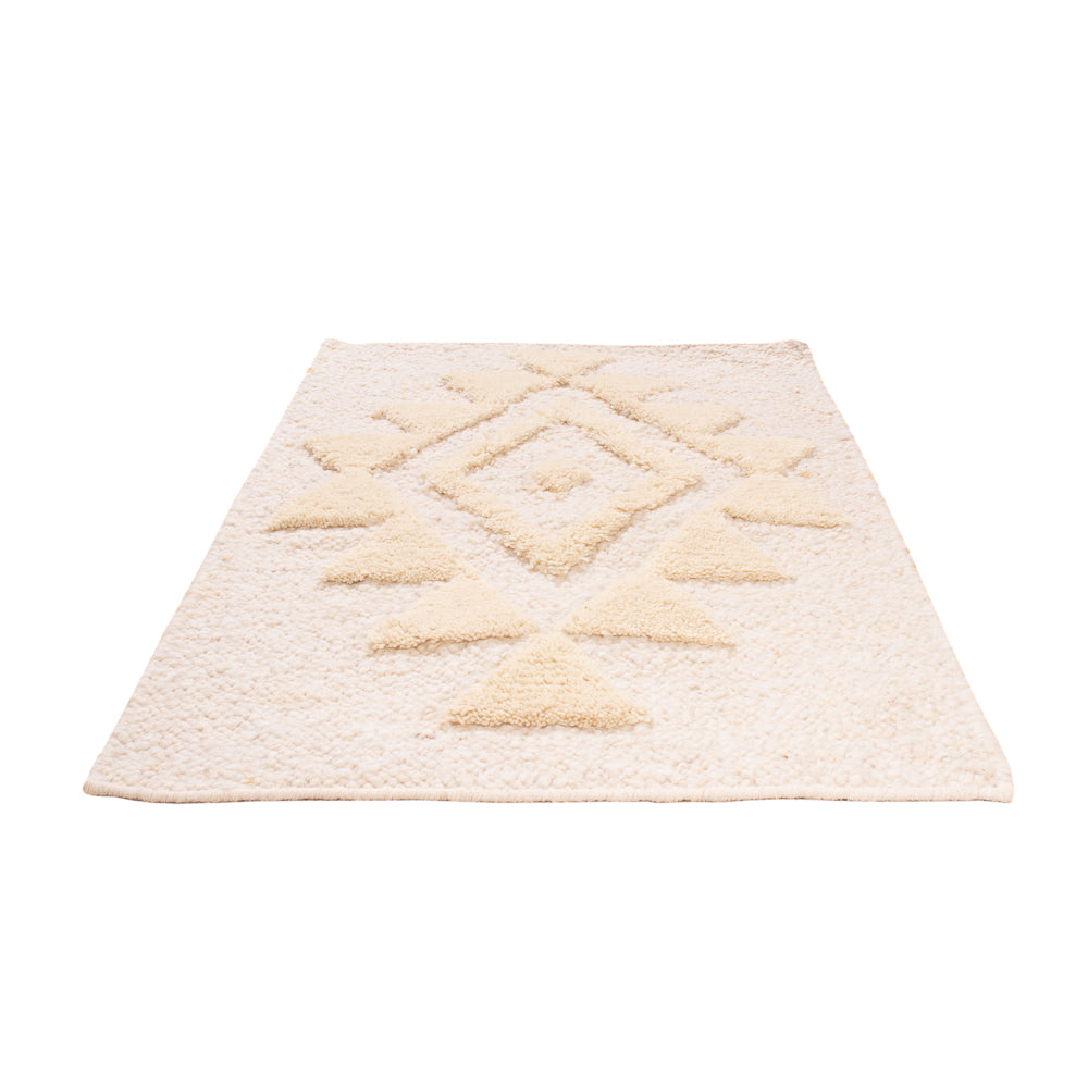 Alfombra de lana - 90 x 60 cm - beige