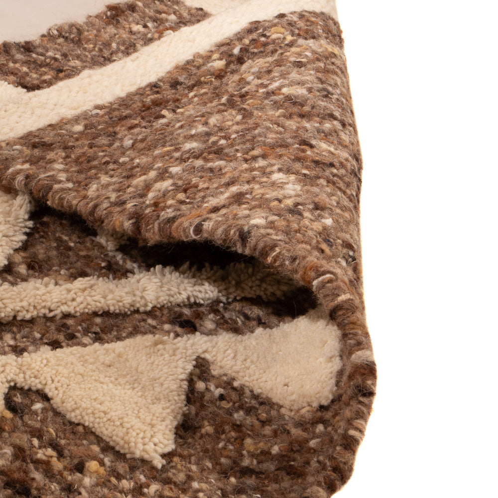 Alfombra de lana - 90 x 60 cm - beige oscuro