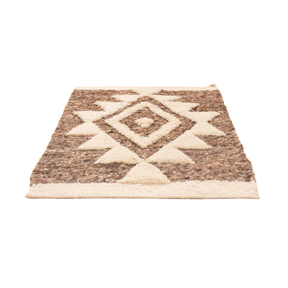 Alfombra de lana - 90 x 60 cm - beige oscuro