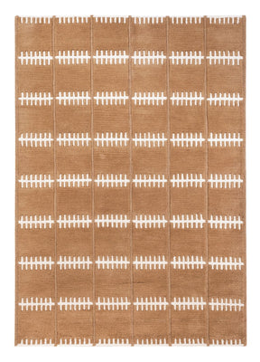 Alfombra de lana - 200 x 140 cm - marrón