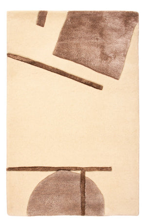 Alfombra de diseño - 90 x 60 cm - crema
