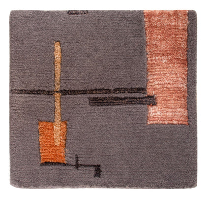 Alfombra de diseño cuadrado  - 30 x 30 cm - gris