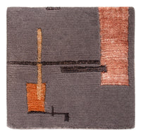 Alfombra de diseño cuadrado  - 30 x 30 cm - gris