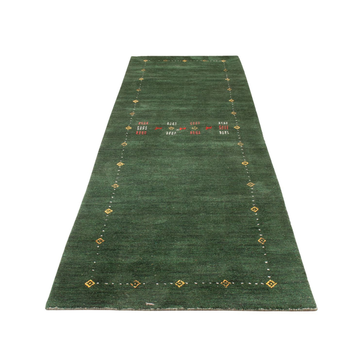Alfombra de pasillo Alfombra Gabbeh - Softy - 300 x 80 cm - verde