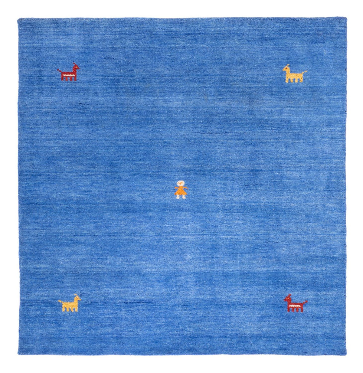 Alfombra Gabbeh - Softy cuadrado  - 150 x 150 cm - azul