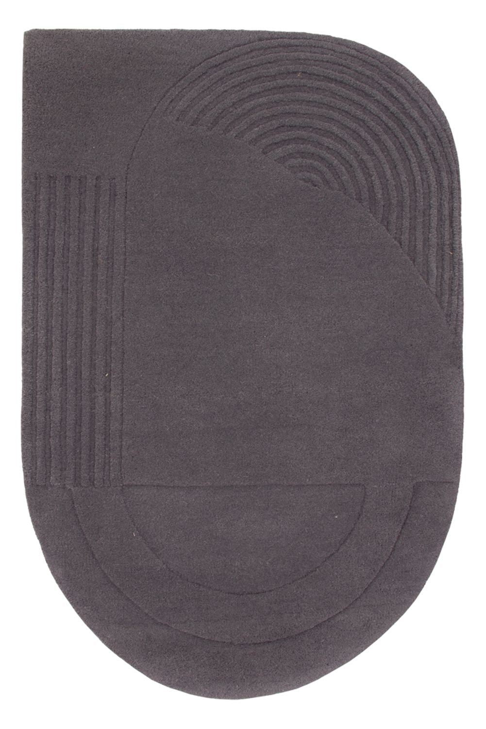 Alfombra de lana forma especial  - 90 x 60 cm - gris