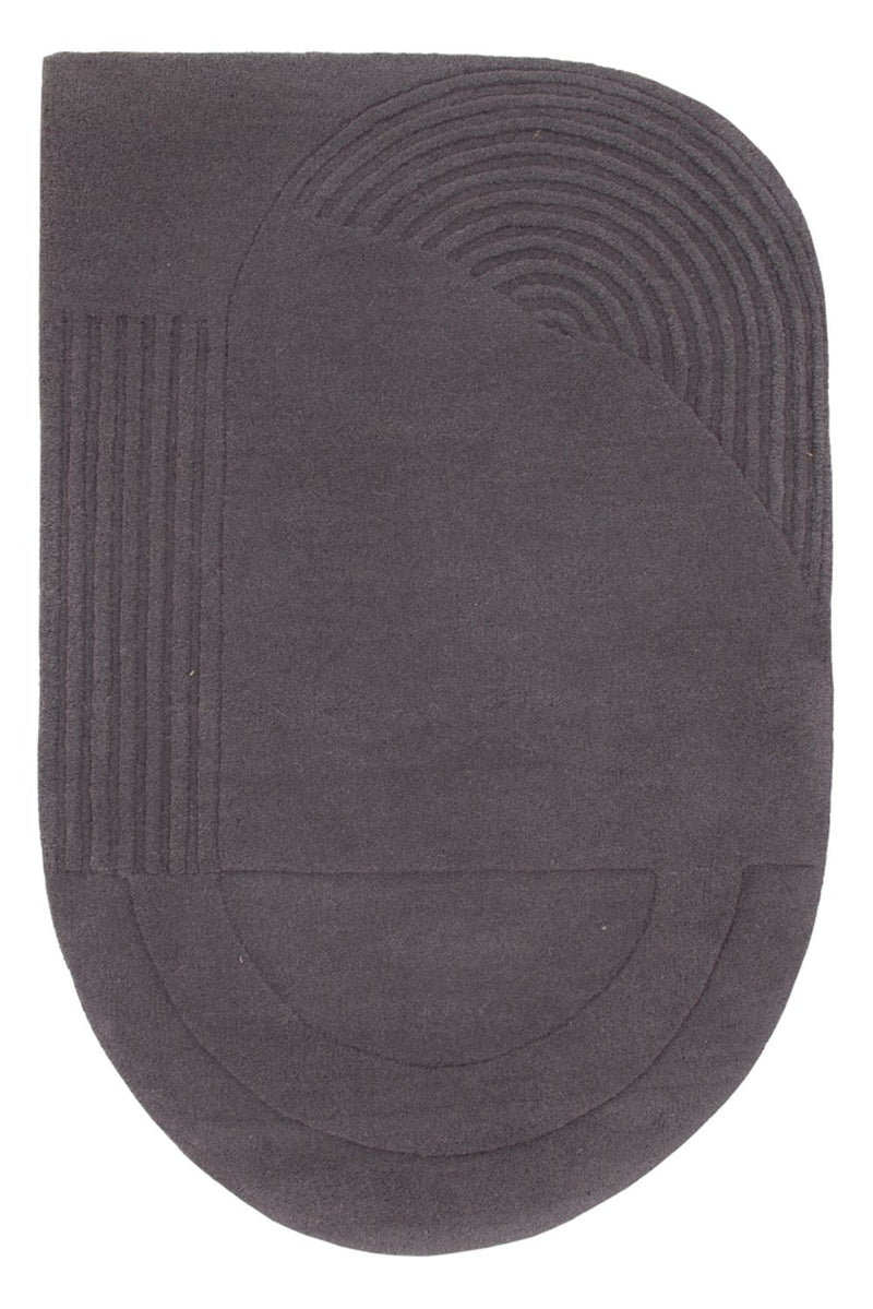 Alfombra de lana forma especial  - 90 x 60 cm - gris