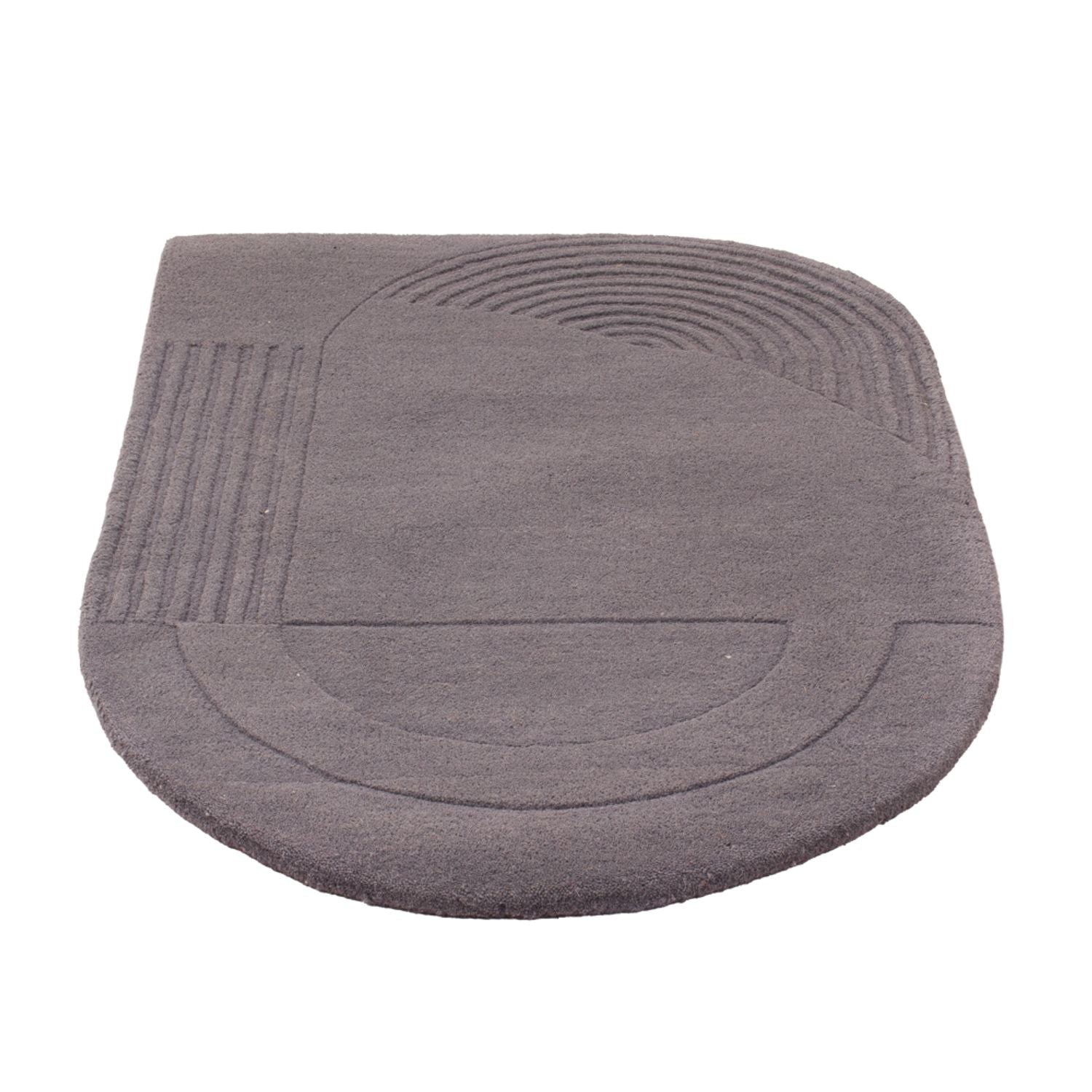 Alfombra de lana forma especial  - 90 x 60 cm - gris