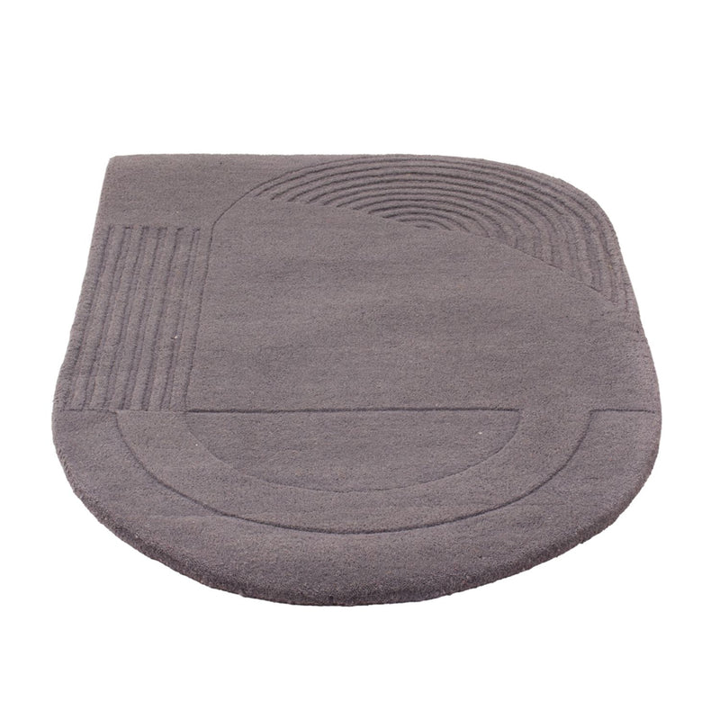 Alfombra de lana forma especial  - 90 x 60 cm - gris