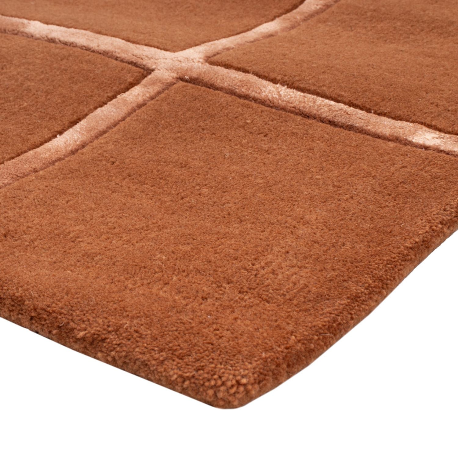 Alfombra de lana - 90 x 60 cm - marrón