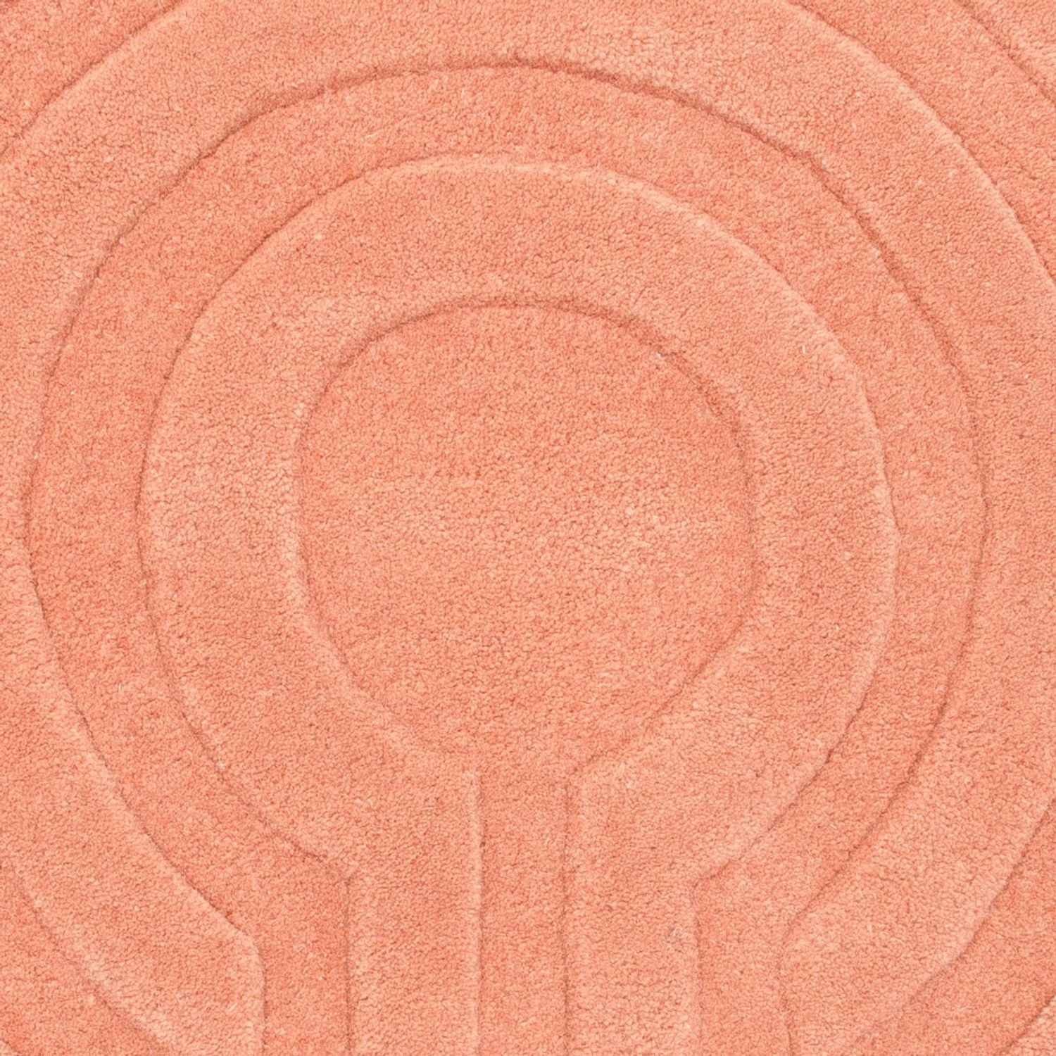 Alfombra de lana redondo  - 80 x 80 cm - salmón