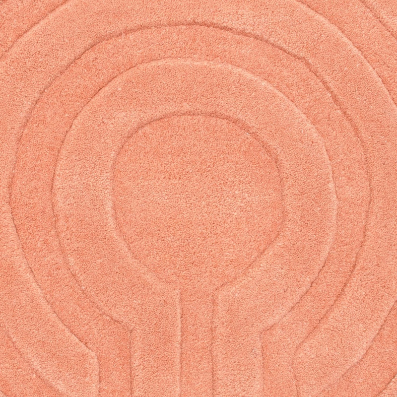 Alfombra de lana redondo  - 80 x 80 cm - salmón