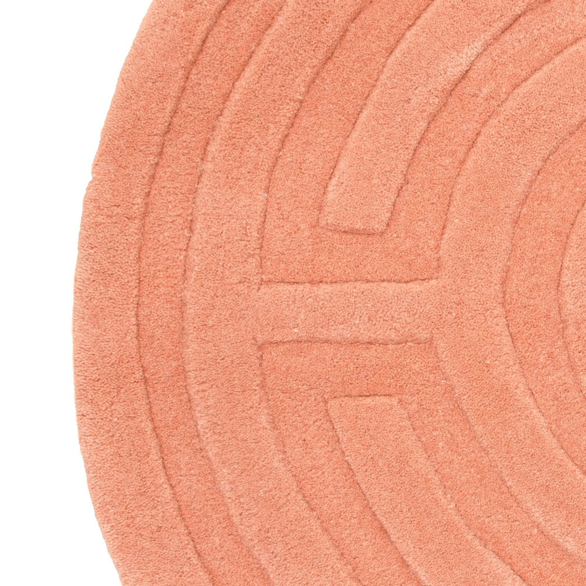 Alfombra de lana redondo  - 80 x 80 cm - salmón