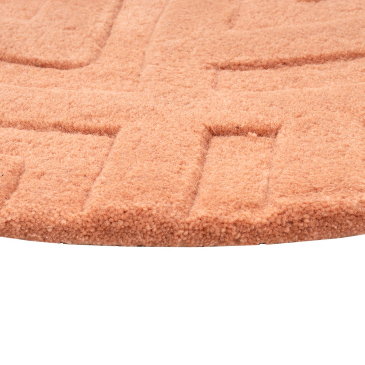Alfombra de lana redondo  - 80 x 80 cm - salmón