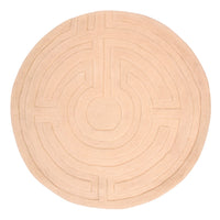 Alfombra de lana redondo  - 80 x 80 cm - beige