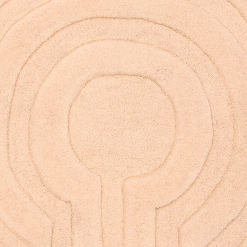 Alfombra de lana redondo  - 80 x 80 cm - beige