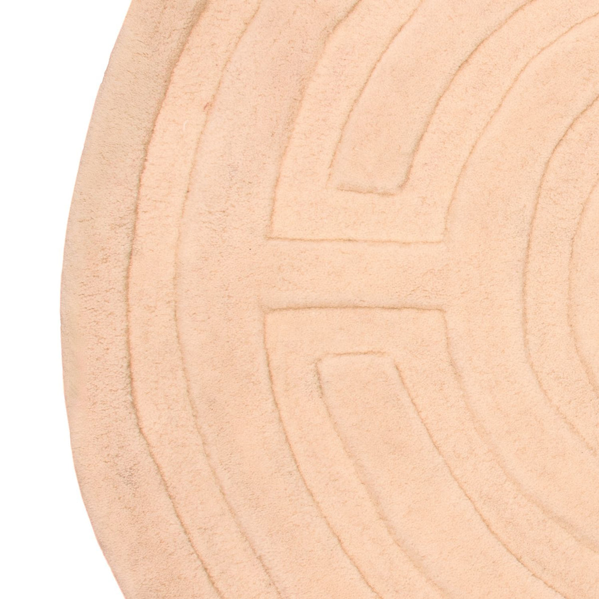 Alfombra de lana redondo  - 80 x 80 cm - beige