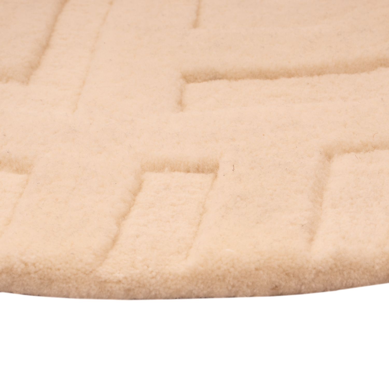 Alfombra de lana redondo  - 80 x 80 cm - beige