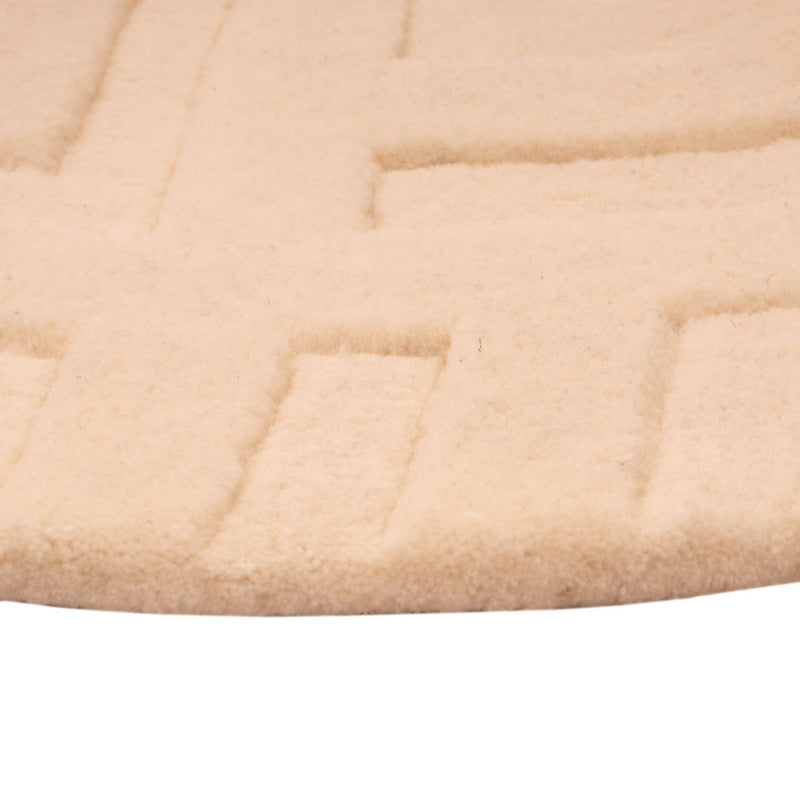 Alfombra de lana redondo  - 80 x 80 cm - beige