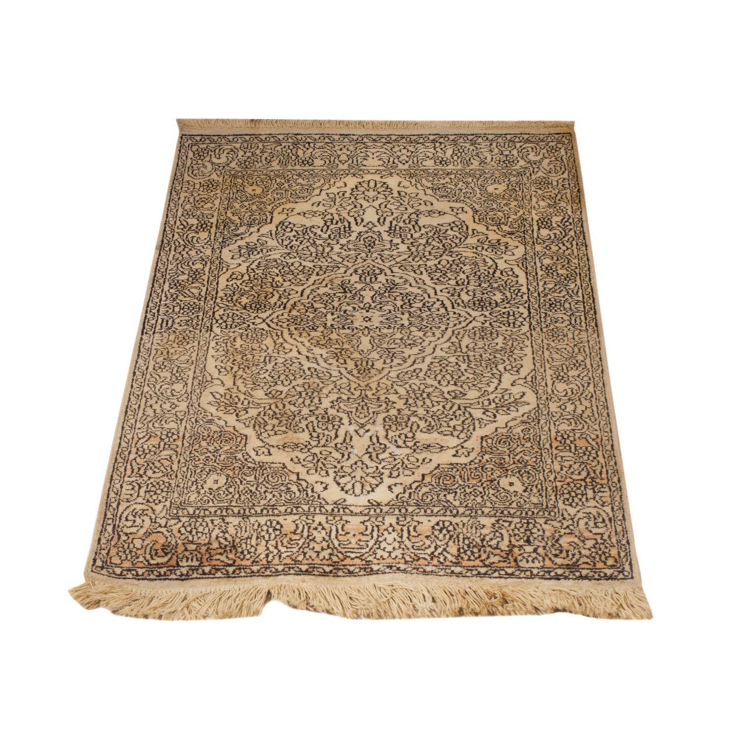 Alfombra de seda - Seda de Cachemira - 103 x 60 cm - beige