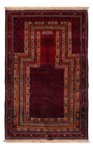 Alfombra Belutsch - 138 x 91 cm - rojo