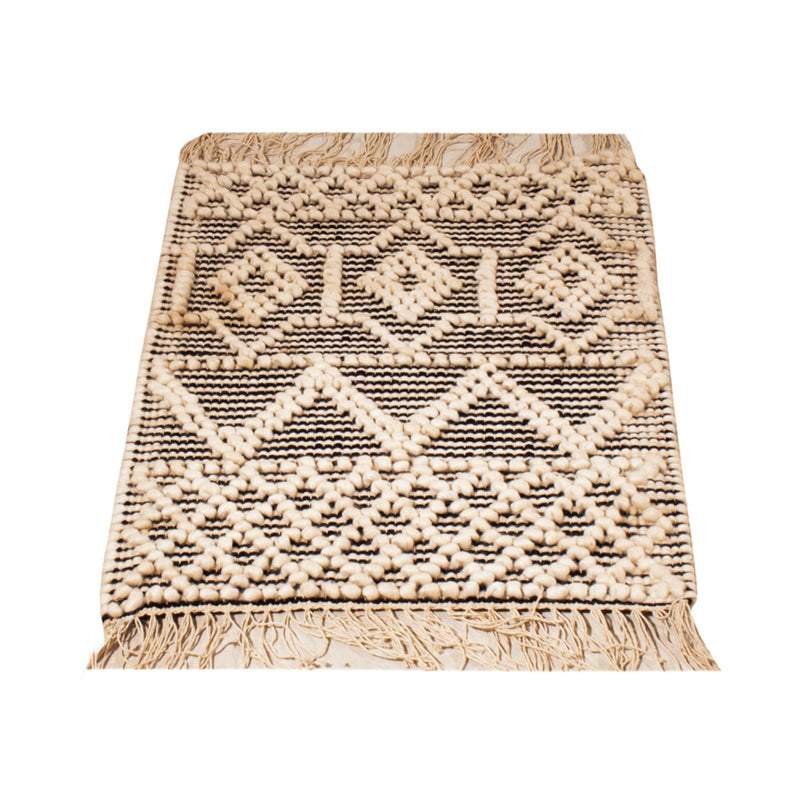 Alfombra de lana - 58 x 46 cm - blanco y negro