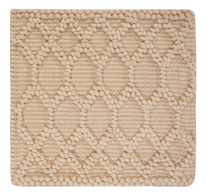 Alfombra de lana cuadrado  - 48 x 42 cm - beige