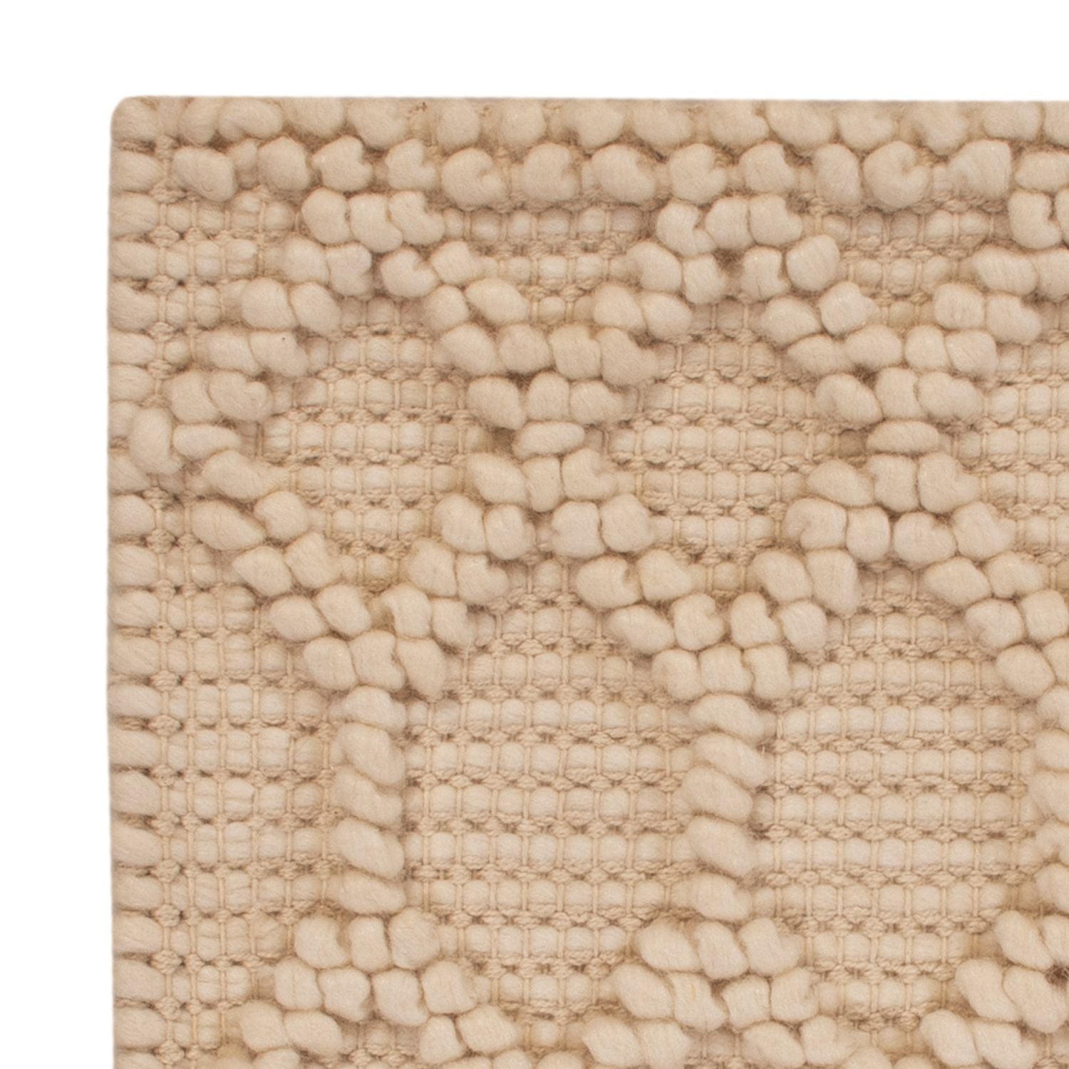 Alfombra de lana cuadrado  - 48 x 42 cm - beige