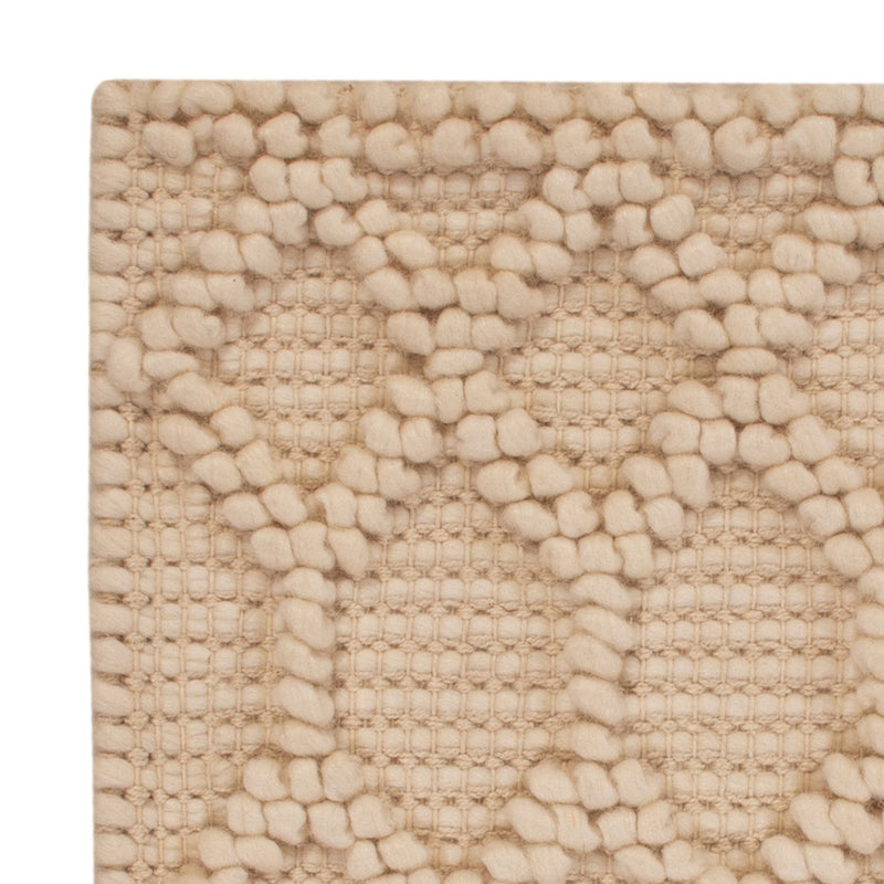Alfombra de lana cuadrado  - 48 x 42 cm - beige