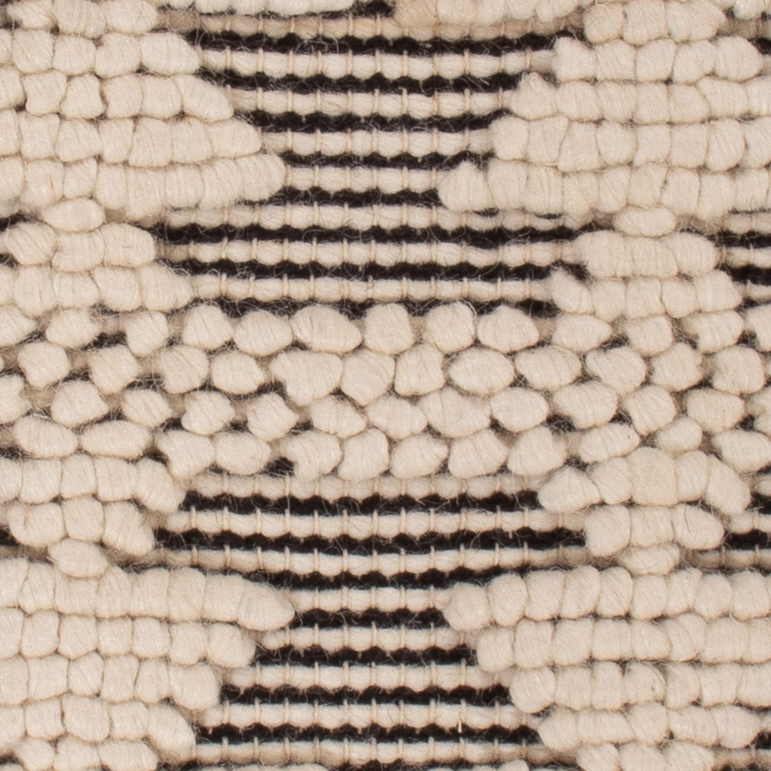 Alfombra de lana cuadrado  - 49 x 46 cm - blanco y negro