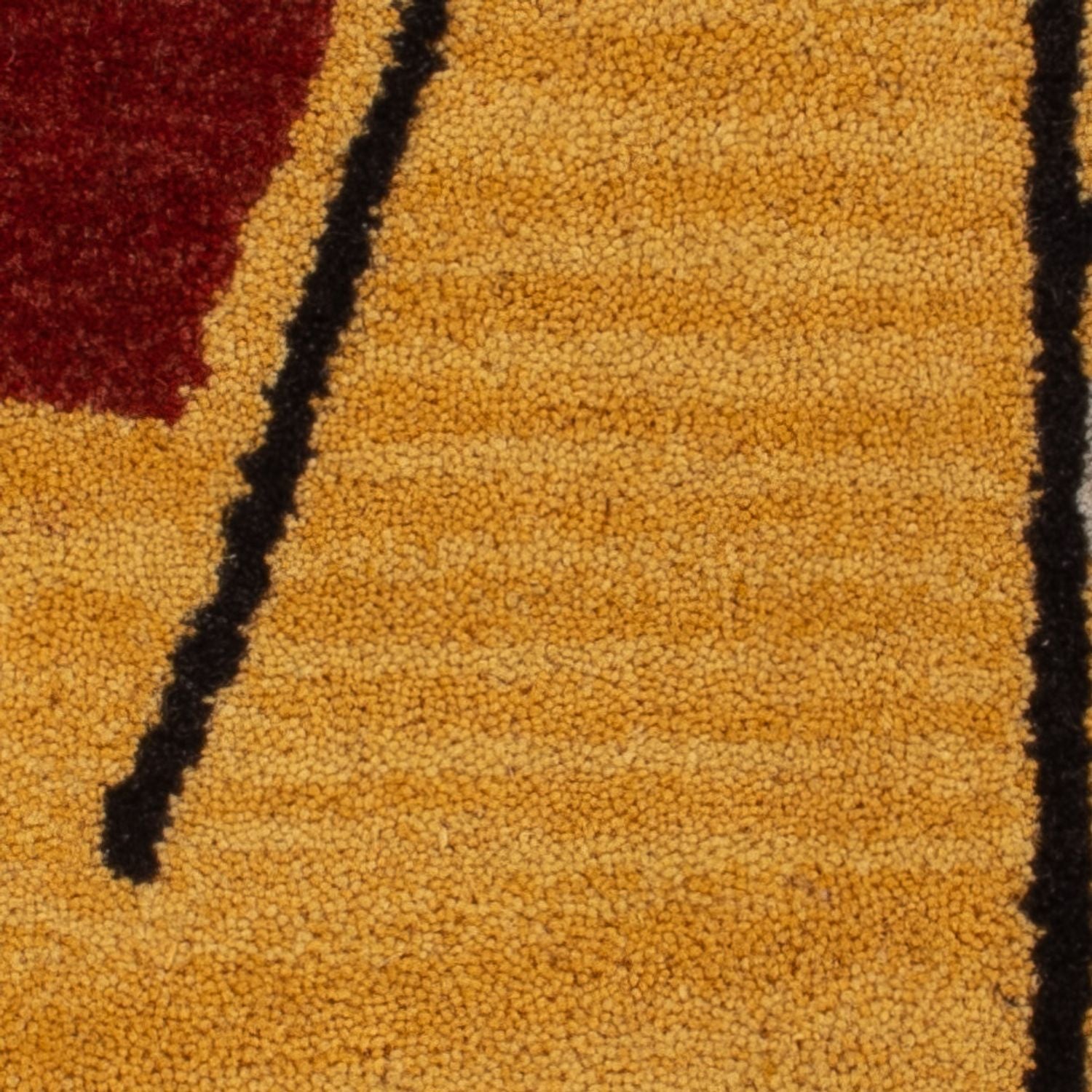 Alfombra de lana cuadrado  - 47 x 47 cm - oro