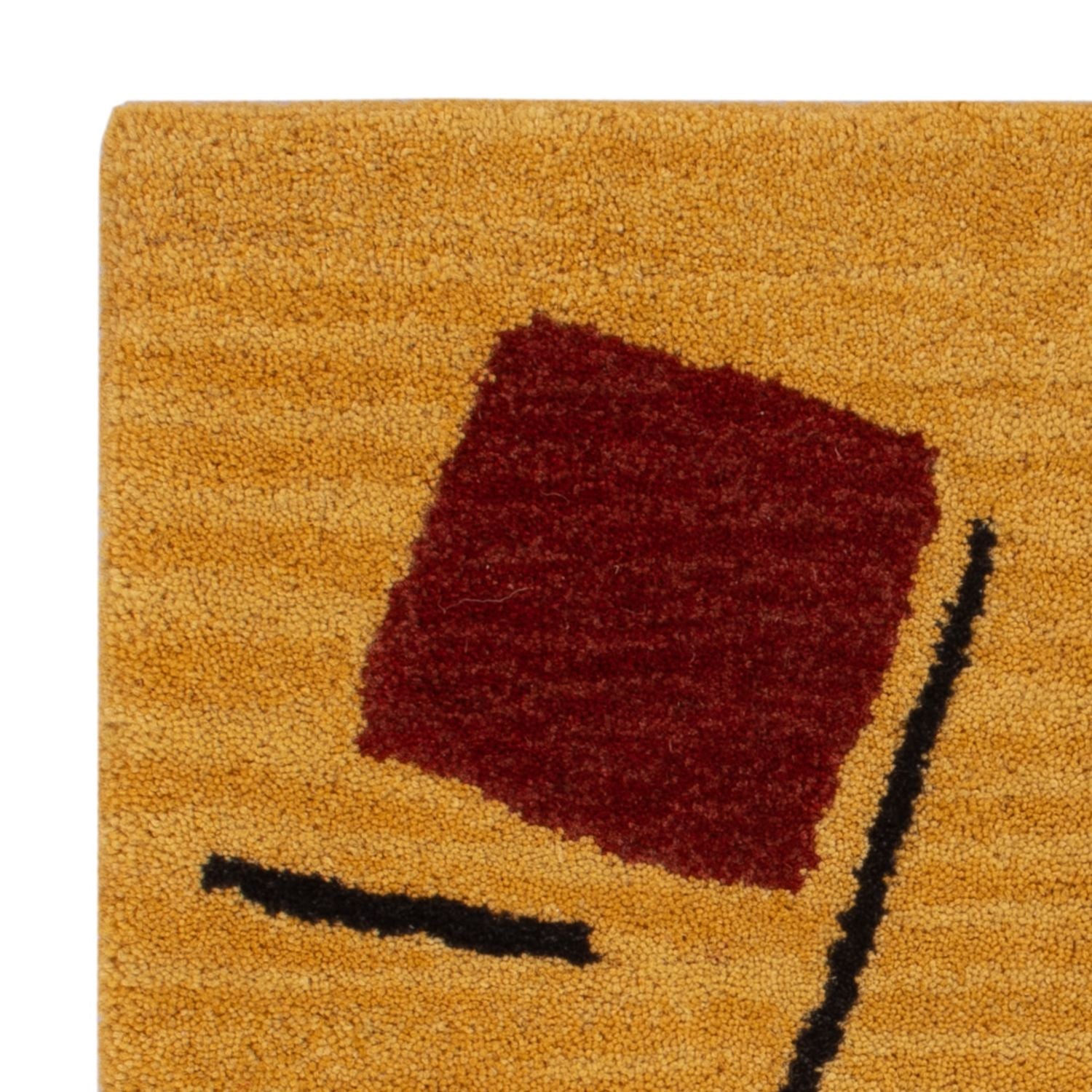 Alfombra de lana cuadrado  - 47 x 47 cm - oro