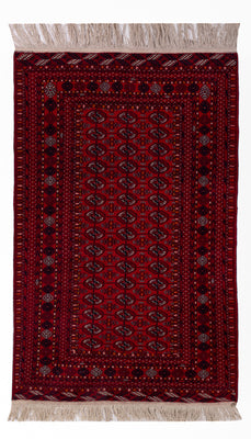 Alfombra afgana - Bukhara - 209 x 132 cm - rojo oscuro