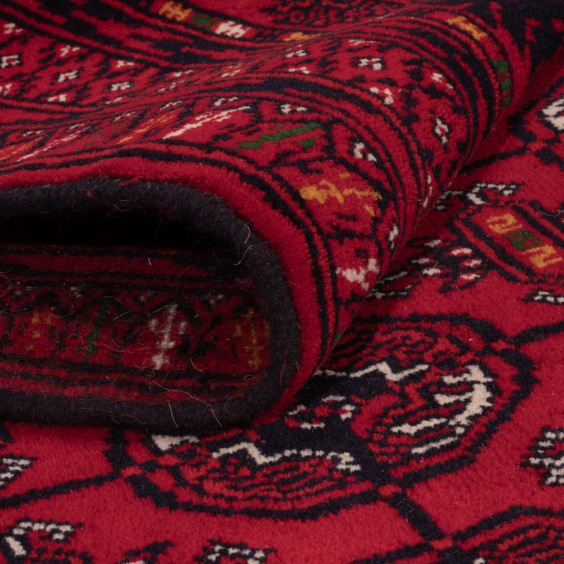 Alfombra afgana - Bukhara - 209 x 132 cm - rojo oscuro