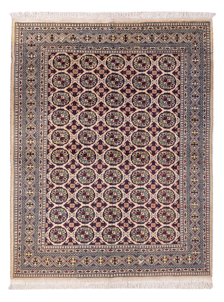 Alfombra afgana - 194 x 151 cm - gris claro